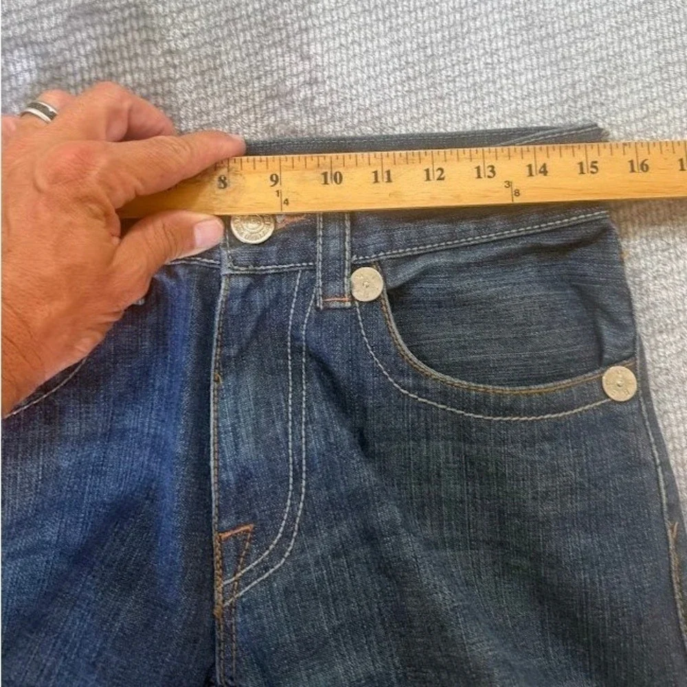 True Religion Zach Straight Jeans Medium Wash Denim‎ Blue Flap Pocket 30X31